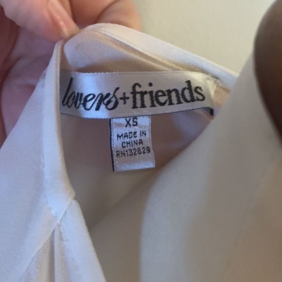 [Lovers + Friends] Ivory Sheer Long Sleeve Blouse - Size XS - Picture 3 of 4